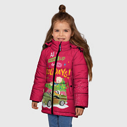 Куртка зимняя для девочки For the holidays, цвет: 3D-светло-серый — фото 2
