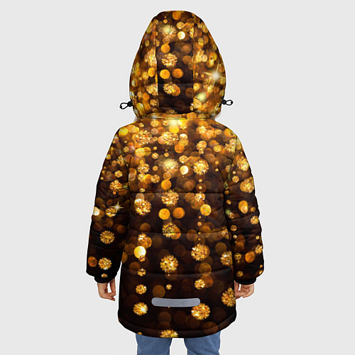 Зимняя куртка для девочки ЗОЛОТЫЕ БЛЕСТКИ / 3D-Черный – фото 4