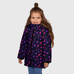 Куртка зимняя для девочки 2020 год, цвет: 3D-светло-серый — фото 2