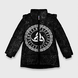 Куртка зимняя для девочки Рог Одина, цвет: 3D-черный