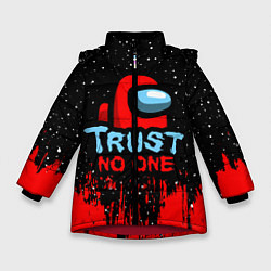 Куртка зимняя для девочки AMONG US - НЕ ВЕРЬ НИКОМУ, цвет: 3D-красный