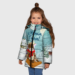 Куртка зимняя для девочки С Новым Годом 2020, цвет: 3D-черный — фото 2