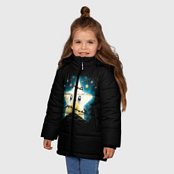 Куртка зимняя для девочки Новогодняя звезда, цвет: 3D-черный — фото 2