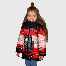 Куртка зимняя для девочки Among Us Impostor, цвет: 3D-красный — фото 2