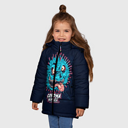 Куртка зимняя для девочки CoronaMonster, цвет: 3D-черный — фото 2