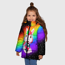 Куртка зимняя для девочки AMONG US - С ЕДИНОРОГОМ, цвет: 3D-черный — фото 2