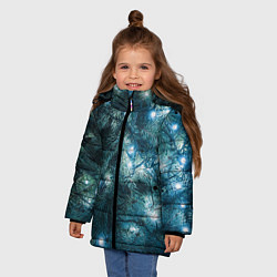 Куртка зимняя для девочки Новогодняя Ёлка, цвет: 3D-светло-серый — фото 2