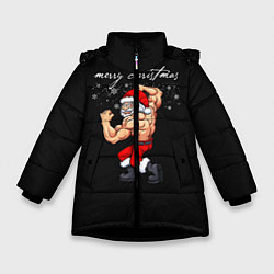 Куртка зимняя для девочки Strong Santa, цвет: 3D-черный