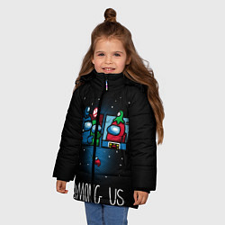 Куртка зимняя для девочки Among Us I Voted, цвет: 3D-черный — фото 2