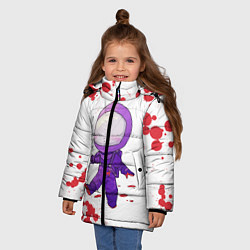 Куртка зимняя для девочки AMONG US - Импостор Покушал, цвет: 3D-черный — фото 2