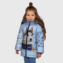 Куртка зимняя для девочки Хаски, цвет: 3D-красный — фото 2
