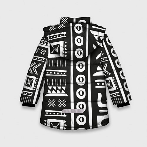 Зимняя куртка для девочки Этнический узор / 3D-Светло-серый – фото 2