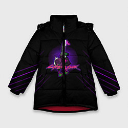 Куртка зимняя для девочки Киберпанк 2077, цвет: 3D-красный