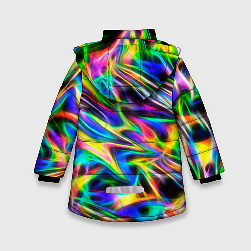 Зимняя куртка для девочки Космическая хризонтема / 3D-Светло-серый – фото 2