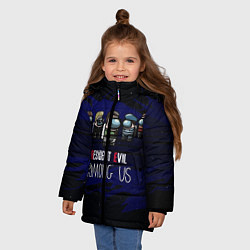 Куртка зимняя для девочки Among Us x Resident Evil, цвет: 3D-черный — фото 2