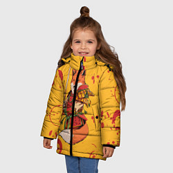 Куртка зимняя для девочки Лис Самурай, цвет: 3D-светло-серый — фото 2