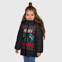 Куртка зимняя для девочки Рыболовного года, цвет: 3D-черный — фото 2
