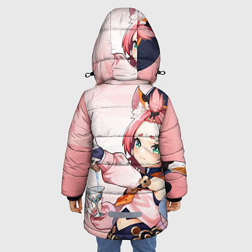 Зимняя куртка для девочки GENSHIN IMPACT, ДИОНА / 3D-Черный – фото 4