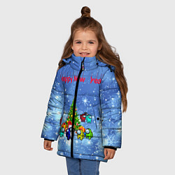 Куртка зимняя для девочки Among Us New Year, цвет: 3D-красный — фото 2