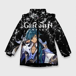 Куртка зимняя для девочки Enshin Impact, цвет: 3D-черный