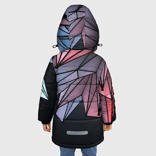 Зимняя куртка для девочки ГеометриЧеский Рисунок / 3D-Черный – фото 4