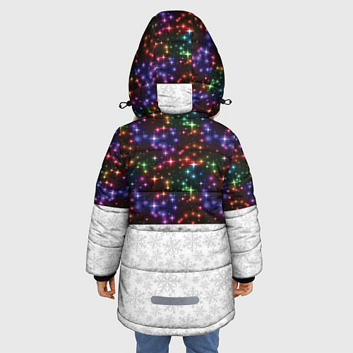 Зимняя куртка для девочки Новый Год / 3D-Черный – фото 4