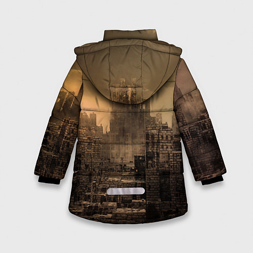 Зимняя куртка для девочки Metro город-призрак / 3D-Светло-серый – фото 2