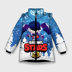 Куртка зимняя для девочки Brawl Stars Эдгар, цвет: 3D-черный