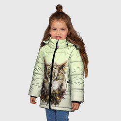 Куртка зимняя для девочки Арт сова яркая, цвет: 3D-красный — фото 2