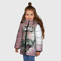 Куртка зимняя для девочки Граффити рысь, цвет: 3D-красный — фото 2