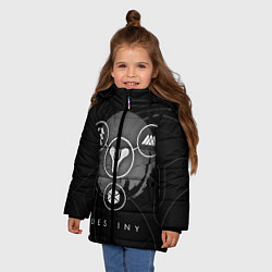 Куртка зимняя для девочки DESTINY, цвет: 3D-черный — фото 2