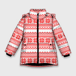 Зимняя куртка для девочки Новогодний Красный