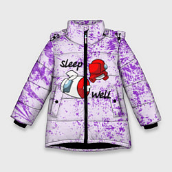 Куртка зимняя для девочки Among Us Sleep well Z, цвет: 3D-черный