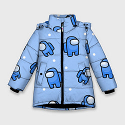 Куртка зимняя для девочки Among Us - Синий цвет, цвет: 3D-черный