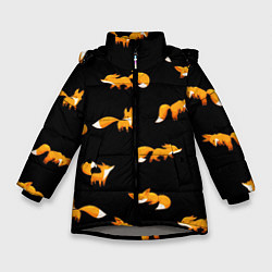 Куртка зимняя для девочки Лисы, цвет: 3D-светло-серый