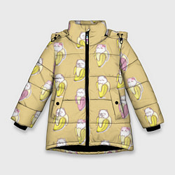 Зимняя куртка для девочки Кот и банан