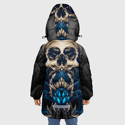 Зимняя куртка для девочки Демонический паук / 3D-Черный – фото 4