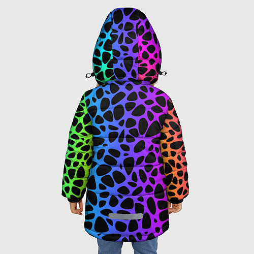 Зимняя куртка для девочки Неоновый градиент / 3D-Черный – фото 4