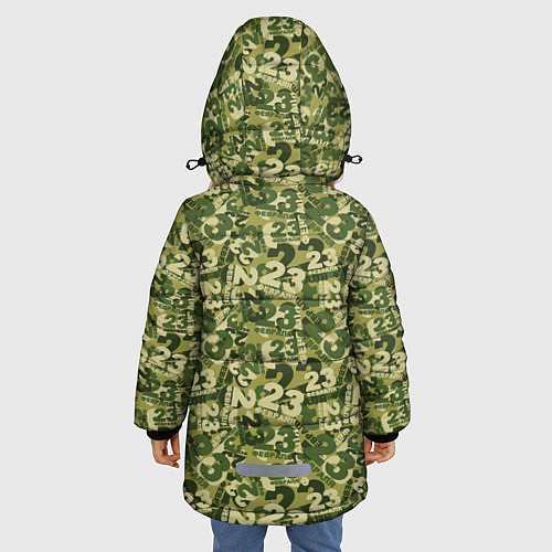 Зимняя куртка для девочки 23 февраля / 3D-Черный – фото 4