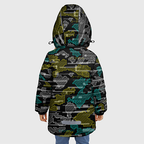 Зимняя куртка для девочки Futuristic Camo / 3D-Черный – фото 4