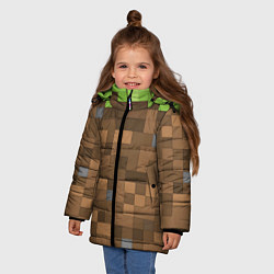 Куртка зимняя для девочки Minecraft камуфляж, цвет: 3D-черный — фото 2