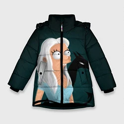 Куртка зимняя для девочки Разочарование, цвет: 3D-черный