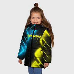 Куртка зимняя для девочки CYBERPUNK2077 КИБЕРПАНК, цвет: 3D-светло-серый — фото 2