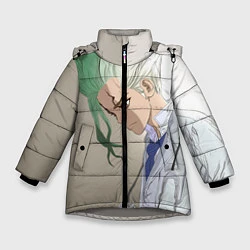 Куртка зимняя для девочки Доктор Стоун, цвет: 3D-светло-серый