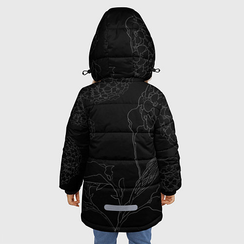 Зимняя куртка для девочки Обещанный Неверленд Цветы Вида / 3D-Черный – фото 4