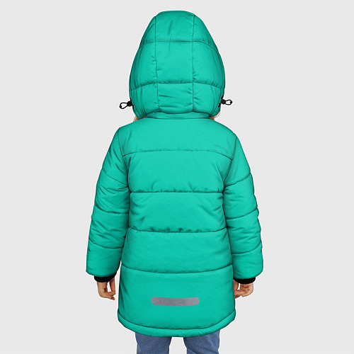Зимняя куртка для девочки Бискайский зеленый без рисунка / 3D-Черный – фото 4
