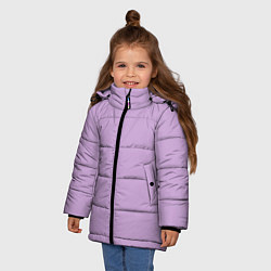 Куртка зимняя для девочки Глициниевый цвет без рисунка, цвет: 3D-черный — фото 2