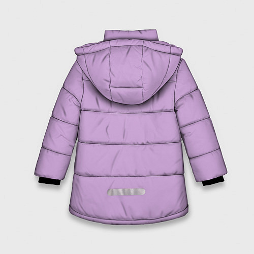 Зимняя куртка для девочки Глициниевый цвет без рисунка / 3D-Светло-серый – фото 2
