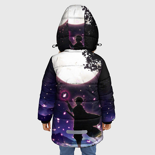 Зимняя куртка для девочки Шинобу Кочо Клинок демонов / 3D-Черный – фото 4