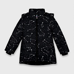 Куртка зимняя для девочки Созвездие, цвет: 3D-черный